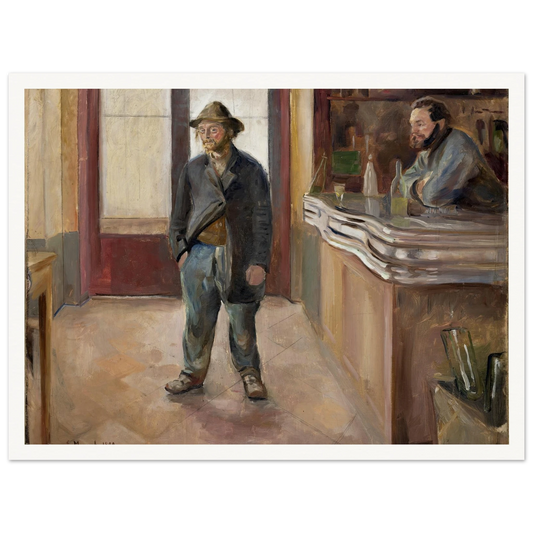 In the Tavern (1890) Art Print | Edvard Munch - Framed Poster - 30x40 cm / 12x16″ - Black frame