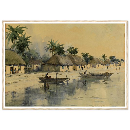 Indian Village, Cozumel Island, Yucatan Art Print | William Henry Holmes - Framed Poster - 30x40 cm / 12x16″ - Black frame