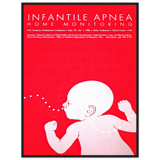 Infantile apnea home monitoring (1986) Art Print | National Institutes of Health - Framed Poster - 30x40 cm / 12x16″ - Black frame