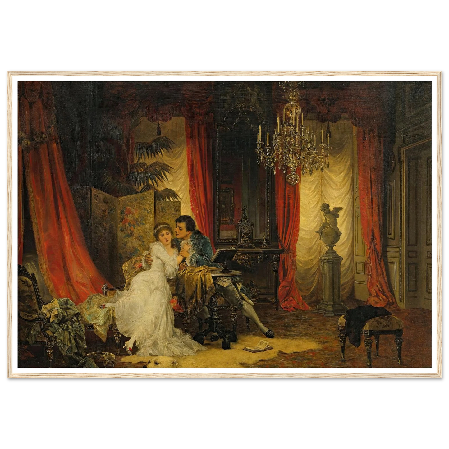 Innamorati (1885) Art Print | Carl Schweninger Jr - Framed Poster - 30x40 cm / 12x16″ - Black frame
