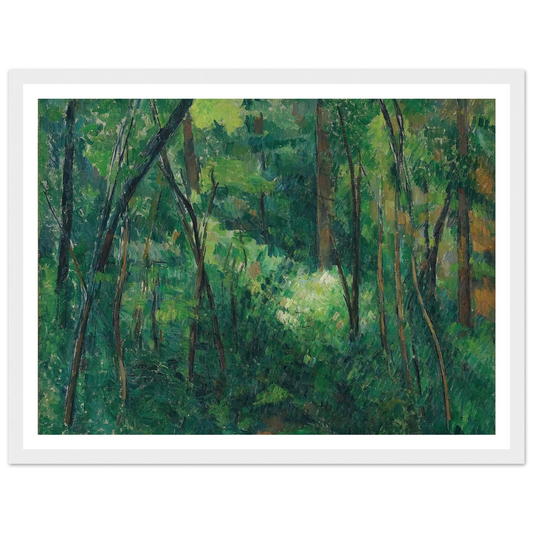 Interior of a forest (1880 - 1890) Art Print | Paul Cezanne - Framed Poster - 30x40 cm / 12x16″ - Black frame