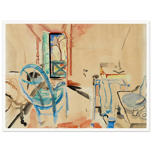 Interior Scene (1927) Art Print | Frances Hodgkins - Framed Poster - 30x40 cm / 12x16″ - Black frame