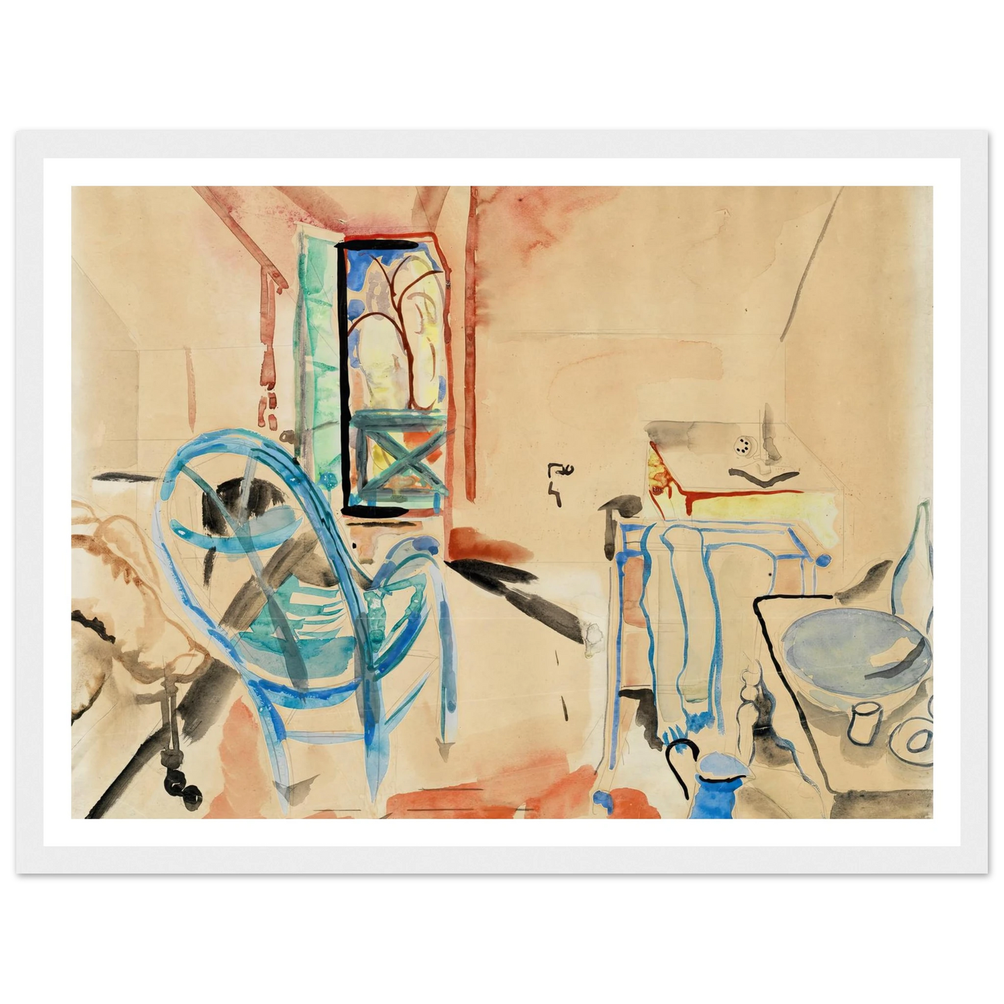 Interior Scene (1927) Art Print | Frances Hodgkins - Framed Poster - 30x40 cm / 12x16″ - Black frame