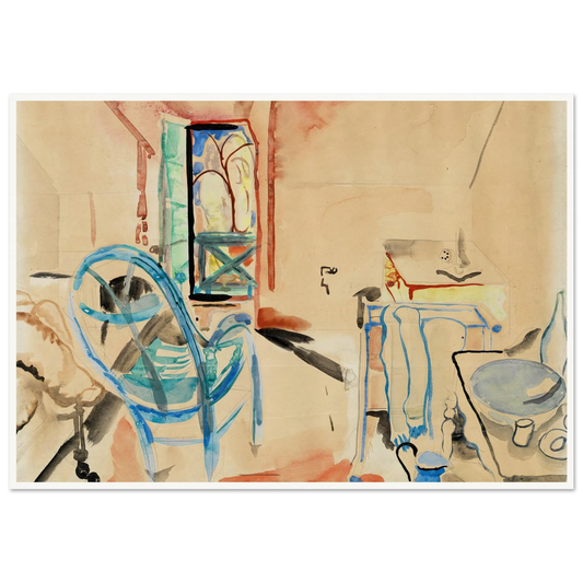 Interior Scene (1927) Art Print | Frances Hodgkins - Framed Poster - 30x40 cm / 12x16″ - Black frame