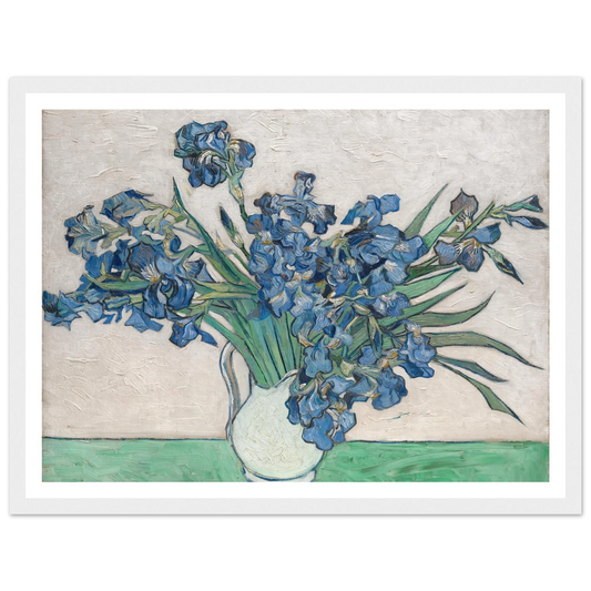 Irises (1890) Art Print | Vincent van Gogh - Framed Poster - 30x40 cm / 12x16″ - Black frame