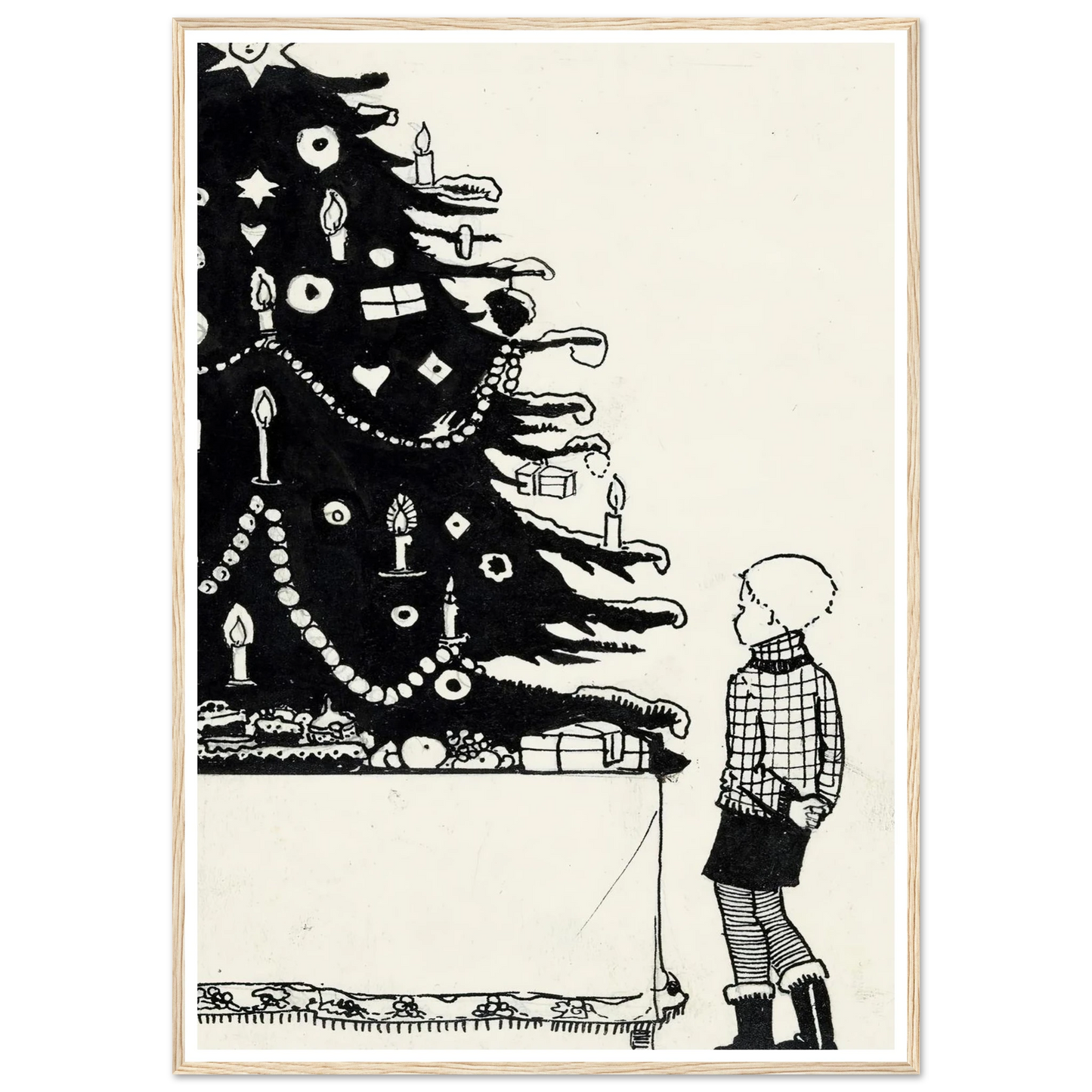 Iwan bij een kerstboom - Framed Poster - 30x40 cm / 12x16″ - Black frame