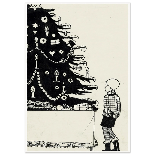 Iwan bij een kerstboom - Framed Poster - 30x40 cm / 12x16″ - Black frame