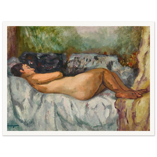 Jeanne; Nu allongé (1931) Art Print | Henri Manguin - Framed Poster - 30x40 cm / 12x16″ - Black frame