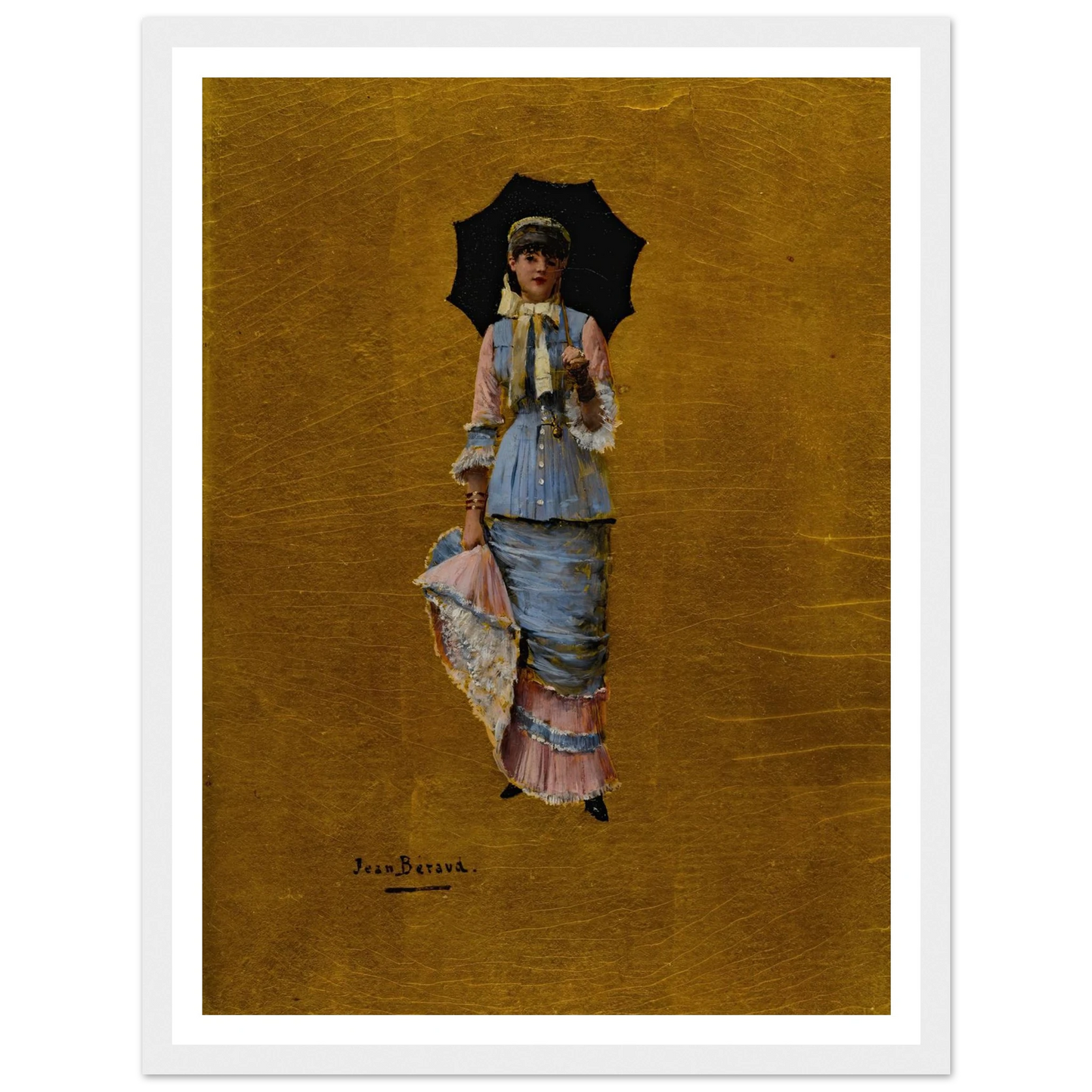 Jeune femme a l’ombrelle Art Print | Jean Beraud - Framed Poster - 30x40 cm / 12x16″ - Black frame