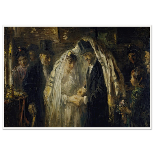 Jewish Wedding (1903) Art Print | Jozef Israels - Framed Poster - 30x40 cm / 12x16″ - Black frame