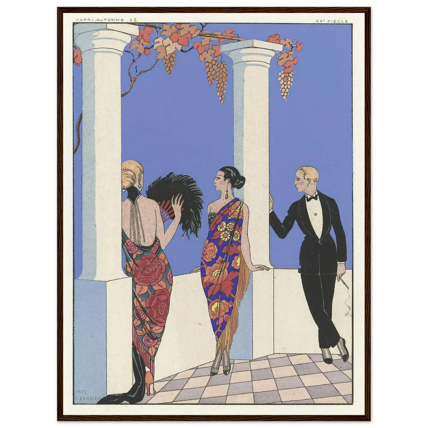 Joie de vivre; Falbalas et Fanfreluches. (1923) Art Print | George Barbier - Framed Poster - 30x40 cm / 12x16″ - Black frame