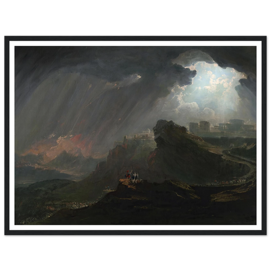 Joshua Commanding the Sun to Stand Still (ca. 1840) Art Print | John Martin - Framed Poster - 30x40 cm / 12x16″ - Black frame