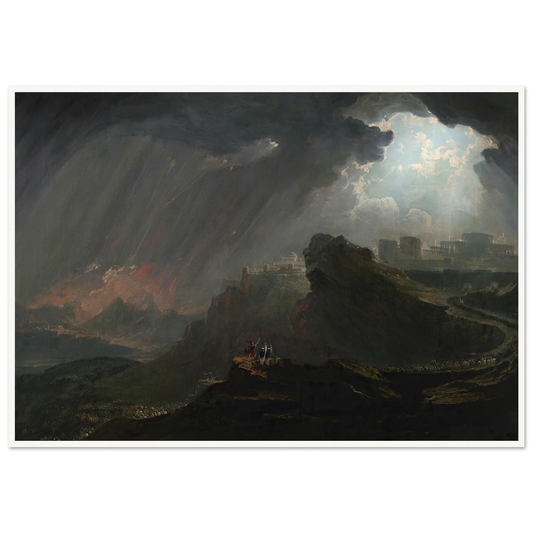 Joshua Commanding the Sun to Stand Still (ca. 1840) Art Print | John Martin - Framed Poster - 30x40 cm / 12x16″ - Black frame