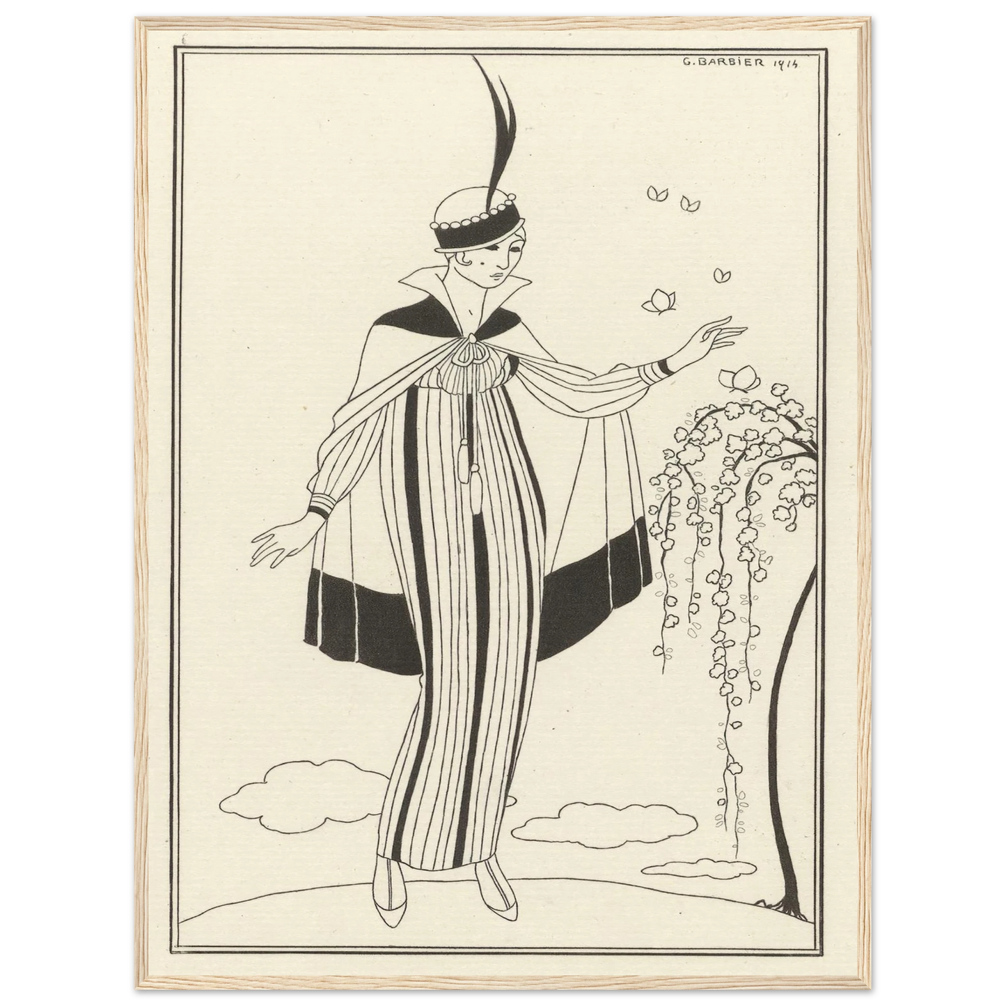 Journal des Dames et des Modes, Costumes Parisiens, 1914, No. 150 (1914) Art Print | George Barbier - Framed Poster - 30x40 cm / 12x16″ - Black frame