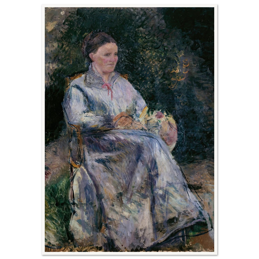 Julie Pissarro au jardin (1874) Art Print | Camille Pissarro - Framed Poster - 30x40 cm / 12x16″ - Black frame