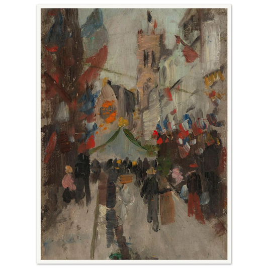 July 14th in Dieppe (1894 - 1898) Art Print | Frits Thaulow - Framed Poster - 30x40 cm / 12x16″ - Black frame