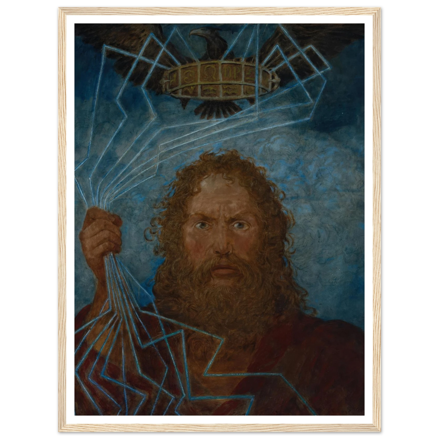 Jupiter (Donar) (1906) Art Print | Hans Thoma - Framed Poster - 30x40 cm / 12x16″ - Black frame