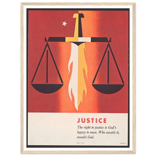 Justice (1957) Art Print | Joseph Binder - Framed Poster - 30x40 cm / 12x16″ - Black frame