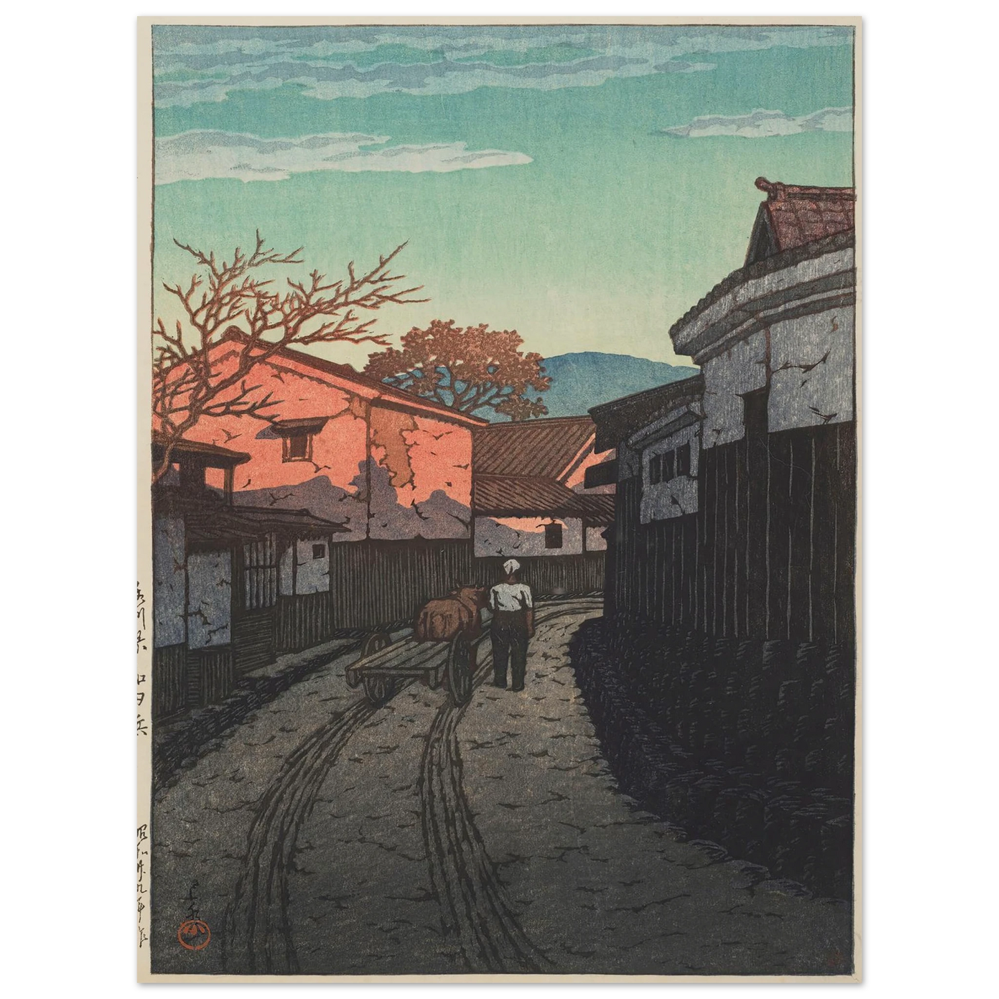 Kagawa-ken Wadahama (Wadahama in Kagawa Prefecture) (1954) Art Print | Kawase Hasui - Framed Poster - 30x40 cm / 12x16″ - Black frame