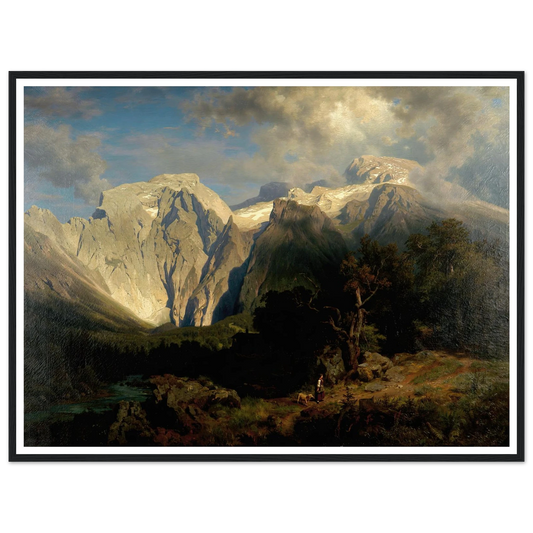 Kalkgebirgslandschaft Art Print | August Wilhelm Leu - Framed Poster - 30x40 cm / 12x16″ - Black frame