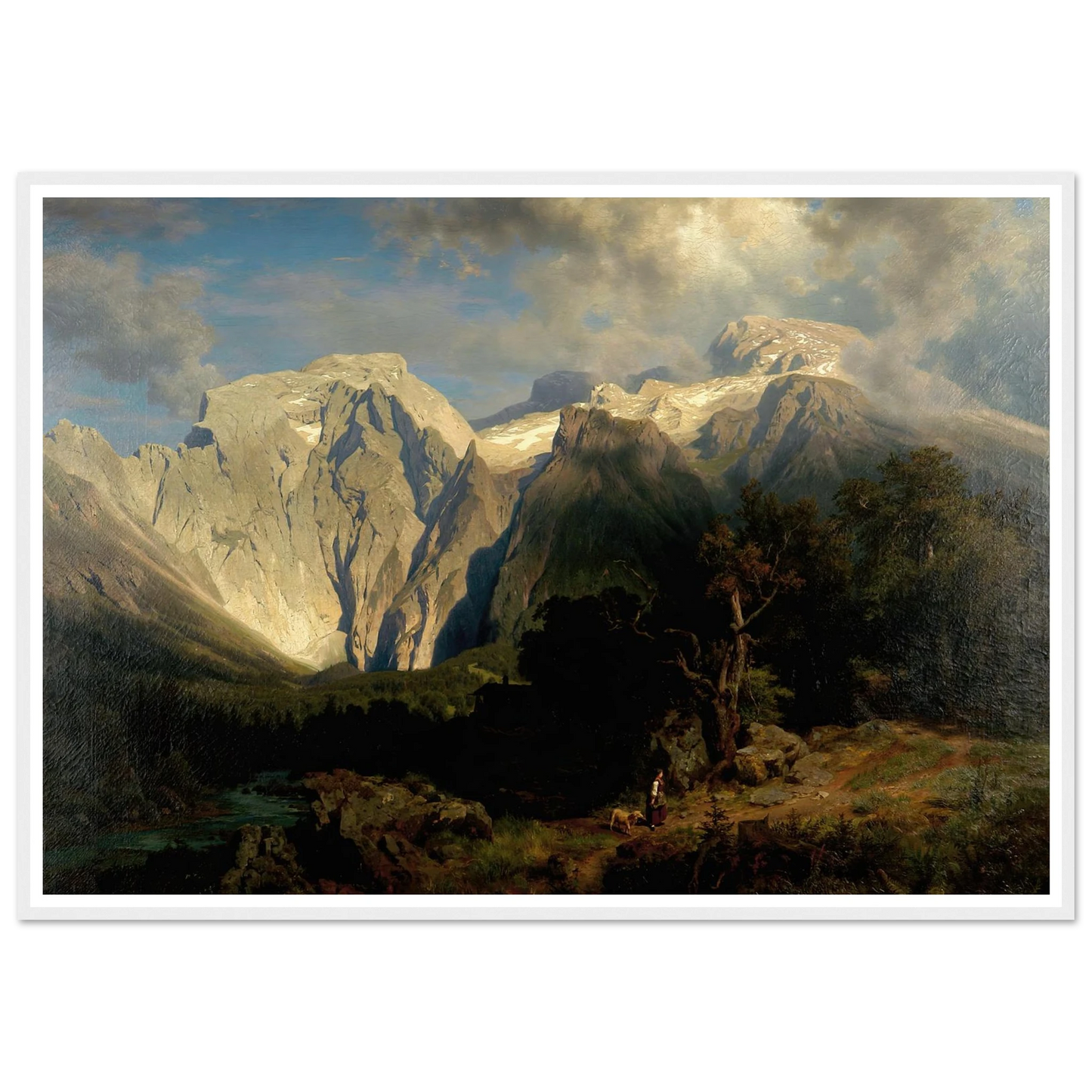 Kalkgebirgslandschaft Art Print | August Wilhelm Leu - Framed Poster - 30x40 cm / 12x16″ - Black frame