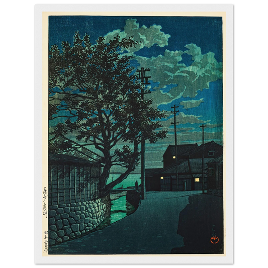 Kamezaki Bishu (1928) Art Print | Kawase Hasui - Framed Poster - 30x40 cm / 12x16″ - Black frame