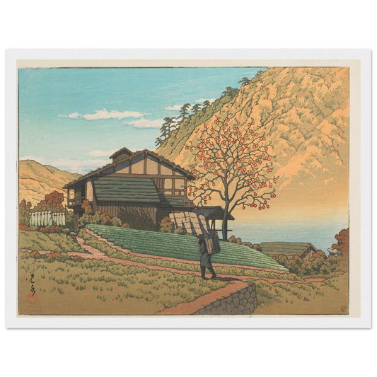 Kawarahata (Gunma) (1955) Art Print | Kawase Hasui - Framed Poster - 30x40 cm / 12x16″ - Black frame