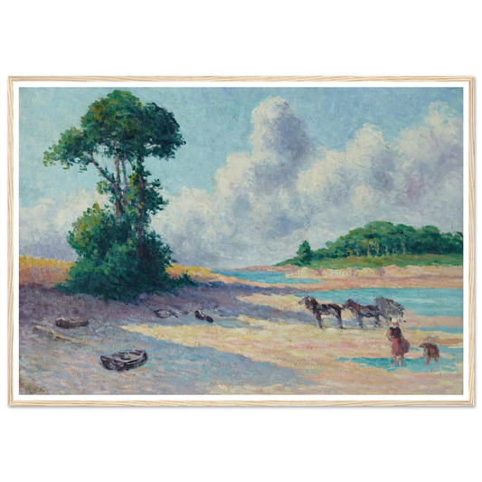 Kermouster, Embouchure du Trieux (circa 1914-1915) Art Print | Maximilien Luce - Framed Poster - 30x40 cm / 12x16″ - Black frame