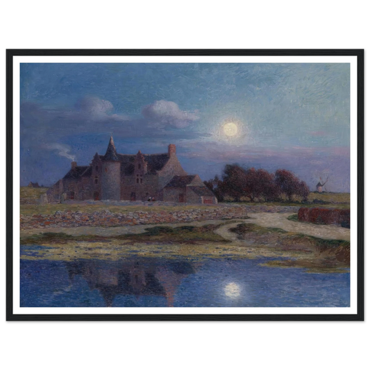 Kervaudu Under the Clear Moon Art Print | Ferdinand du Puigaudeau - Framed Poster - 30x40 cm / 12x16″ - Black frame