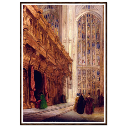 King’s College Chapel–Cambridge Art Print | David Roberts - Framed Poster - 30x40 cm / 12x16″ - Black frame