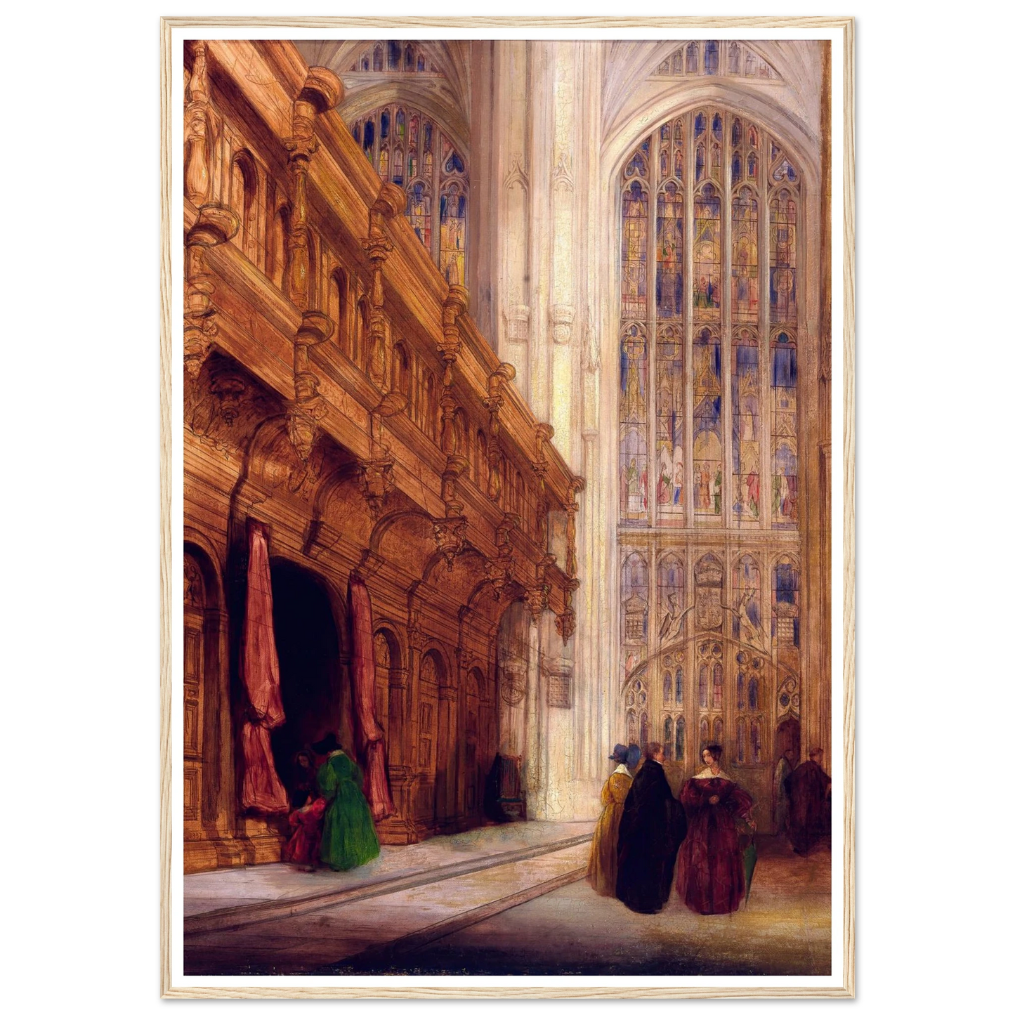 King’s College Chapel–Cambridge Art Print | David Roberts - Framed Poster - 30x40 cm / 12x16″ - Black frame