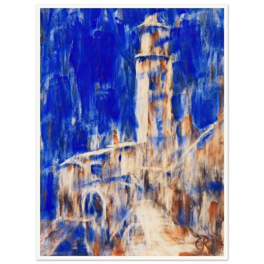 Kirche in Gandria (1932) Art Print | Christian Rohlfs - Framed Poster - 30x40 cm / 12x16″ - Black frame