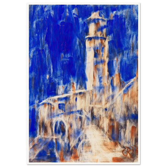 Kirche in Gandria (1932) Art Print | Christian Rohlfs - Framed Poster - 30x40 cm / 12x16″ - Black frame