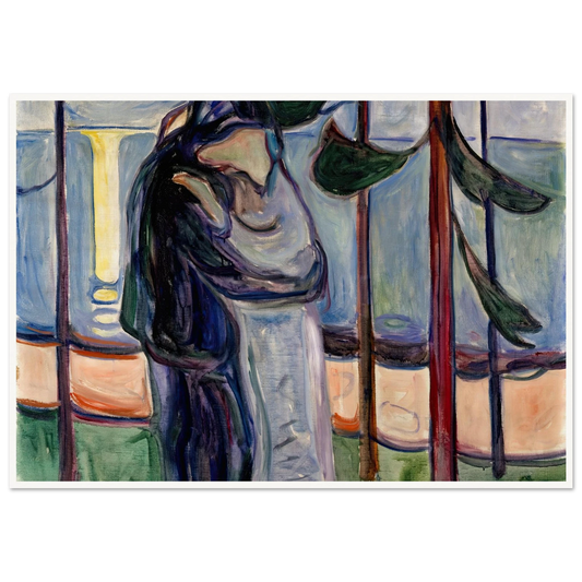 Kiss on the Beach (1921) Art Print | Edvard Munch - Framed Poster - 30x40 cm / 12x16″ - Black frame