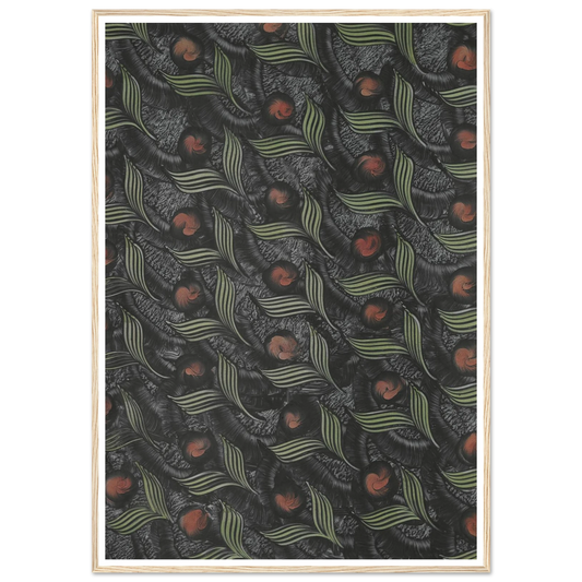 Kleisterpapier (mit Pfauenfedermotiven) (1890 - 1910) Art Print | Anker Kyster - Framed Poster - 30x40 cm / 12x16″ - Black frame