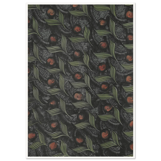 Kleisterpapier (mit Pfauenfedermotiven) (1890 - 1910) Art Print | Anker Kyster - Framed Poster - 30x40 cm / 12x16″ - Black frame