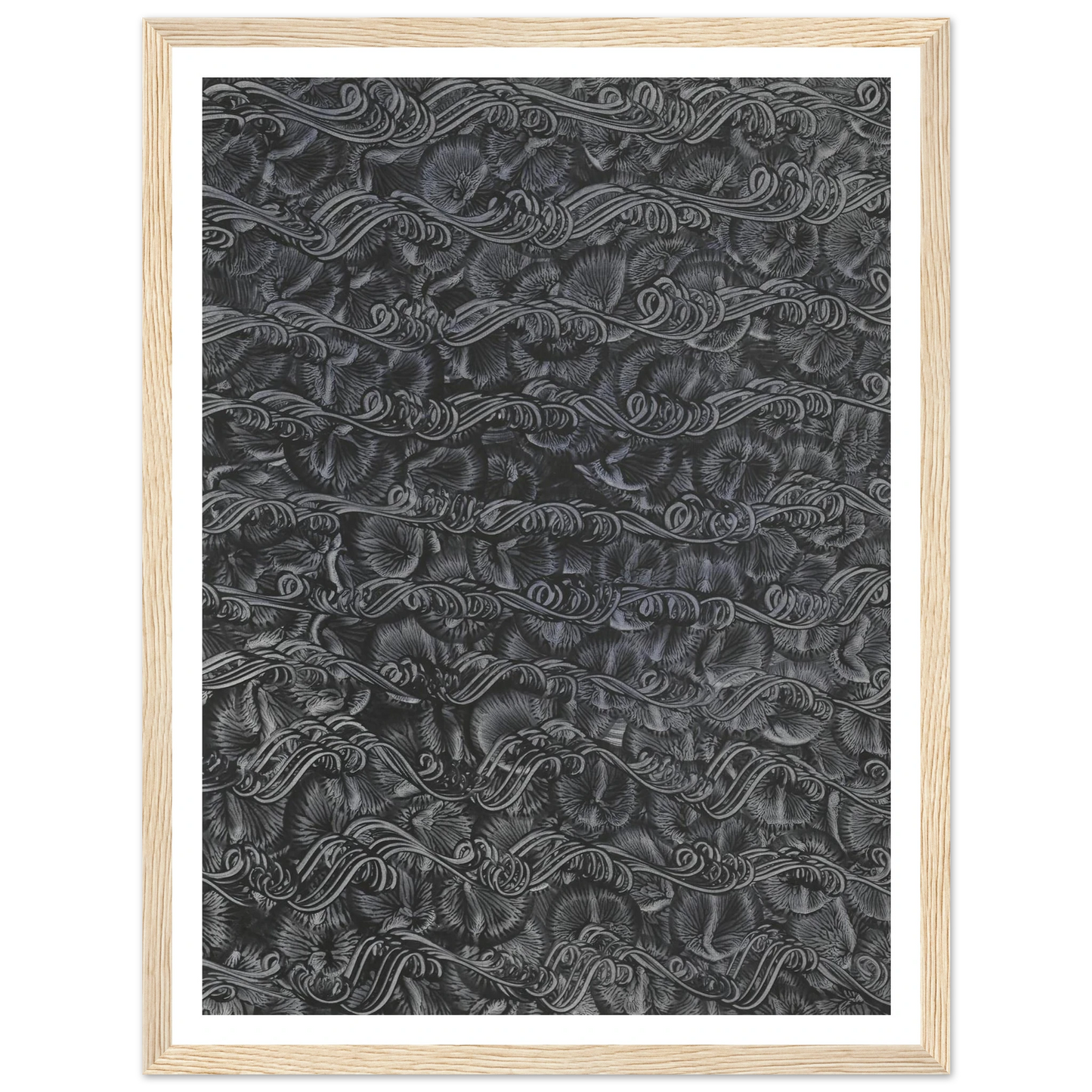 Kleisterpapier mit Verdrängungsdekor (1890 - 1910) Art Print | Anker Kyster - Framed Poster - 30x40 cm / 12x16″ - Black frame