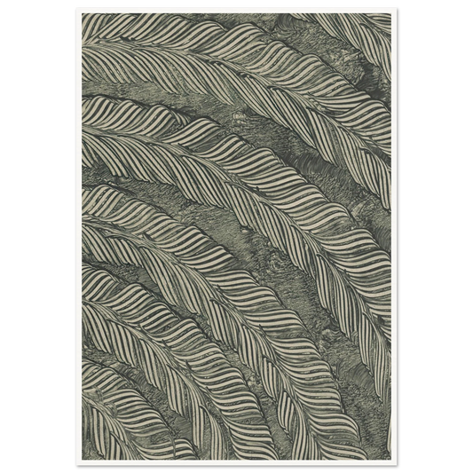 Kleisterpapier mit Verdrängungsdekor (Federn) (1890) Art Print | Anker Kyster - Framed Poster - 30x40 cm / 12x16″ - Black frame