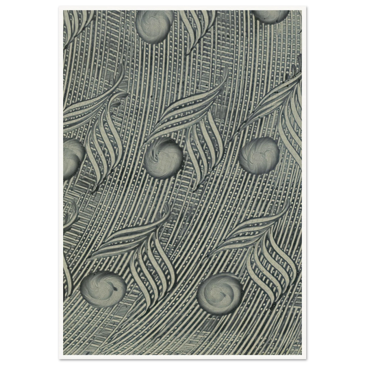 Kleisterpapier mit Verdrängungsdekor (Pfauenfedern) (1890) Art Print | Anker Kyster - Framed Poster - 30x40 cm / 12x16″ - Black frame