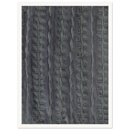 Kleisterpapier mit Verdrängungsdekor (Streifen) (1890 - 1910) Art Print | Anker Kyster - Framed Poster - 30x40 cm / 12x16″ - Black frame