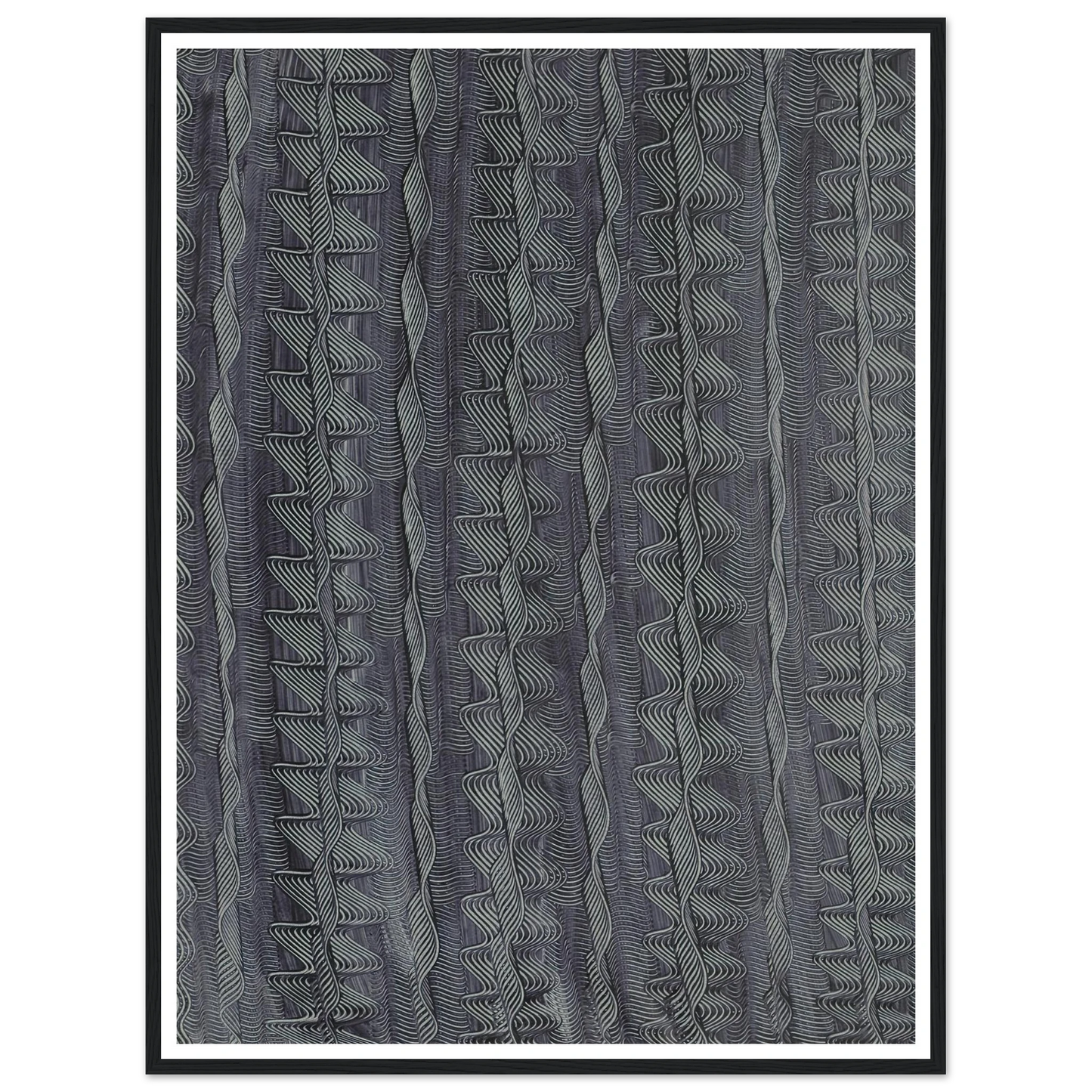 Kleisterpapier mit Verdrängungsdekor (Streifen) (1890 - 1910) Art Print | Anker Kyster - Framed Poster - 30x40 cm / 12x16″ - Black frame