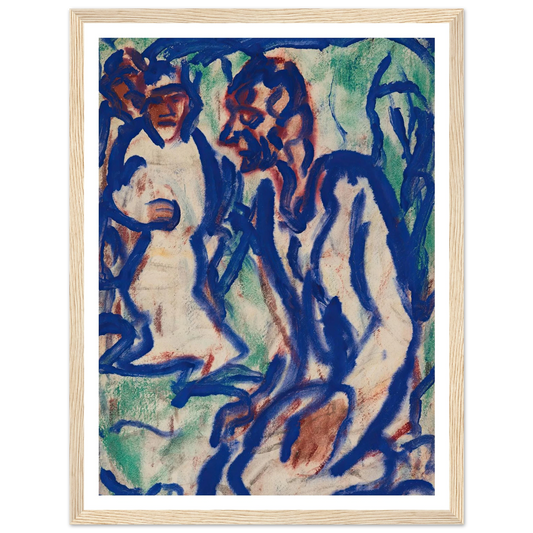 Kniender (1918) Art Print | Christian Rohlfs - Framed Poster - 30x40 cm / 12x16″ - Black frame