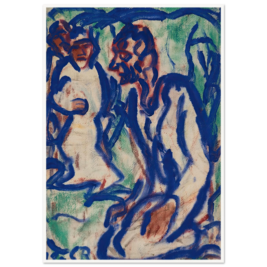 Kniender (1918) Art Print | Christian Rohlfs - Framed Poster - 30x40 cm / 12x16″ - Black frame