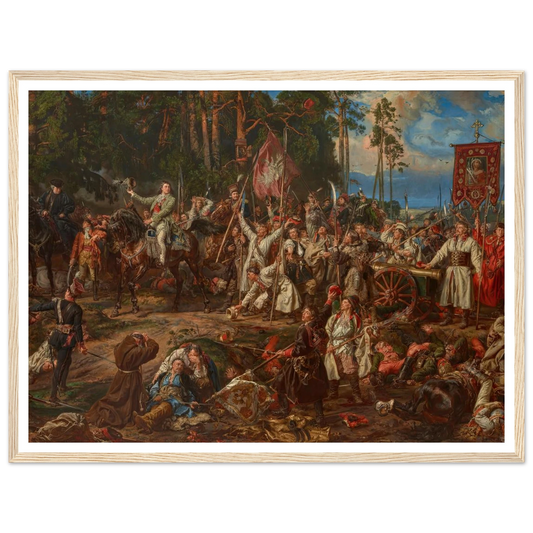 Kościuszko at Racławice (1888) Art Print | Jan Matejko - Framed Poster - 30x40 cm / 12x16″ - Black frame