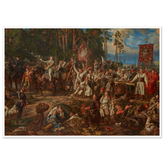 Kościuszko at Racławice (1888) Art Print | Jan Matejko - Framed Poster - 30x40 cm / 12x16″ - Black frame