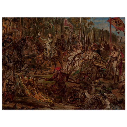 Kościuszko at Racławice, sketch (1885) Art Print | Jan Matejko - Framed Poster - 30x40 cm / 12x16″ - Black frame