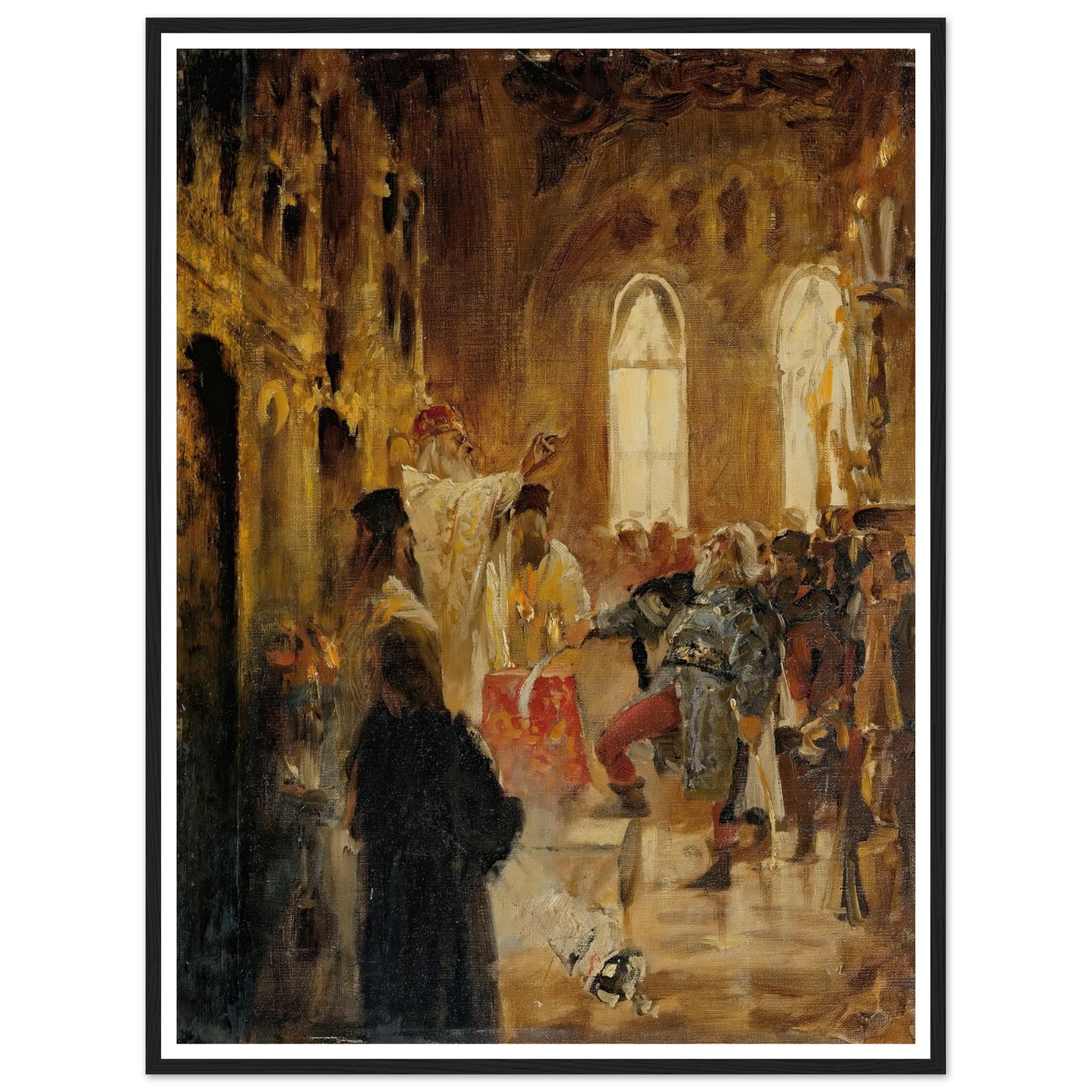 Krönungsszene Art Print | Jan Matejko - Framed Poster - 30x40 cm / 12x16″ - Black frame