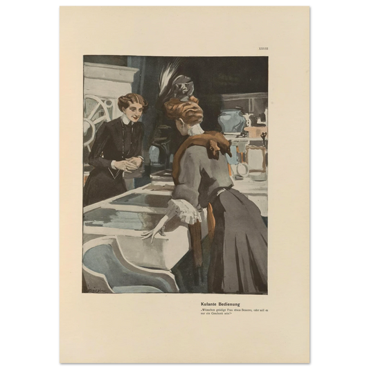 Kulante Bedienung (1908) Art Print | Ferdinand Freiherr von Reznicek - Framed Poster - 30x40 cm / 12x16″ - Black frame