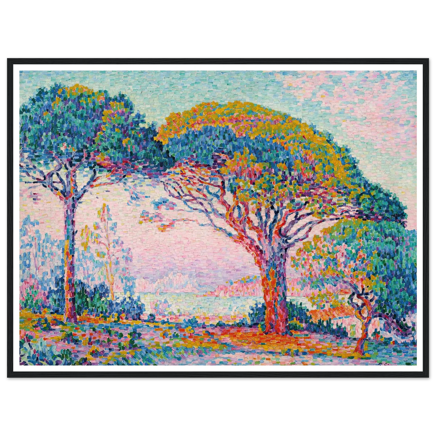 La Baie (Saint-Tropez) (1907) Art Print | Paul Signac - Framed Poster - 30x40 cm / 12x16″ - Black frame