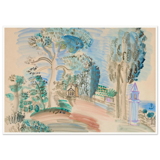 La Chapelle à Golfe Juan (circa 1923) Art Print | Raoul Dufy - Framed Poster - 30x40 cm / 12x16″ - Black frame
